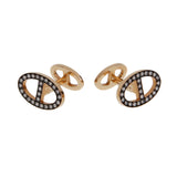 Hermes Chaine d'Ancre Diamond 18k Rose Gold Cufflinks 0003973