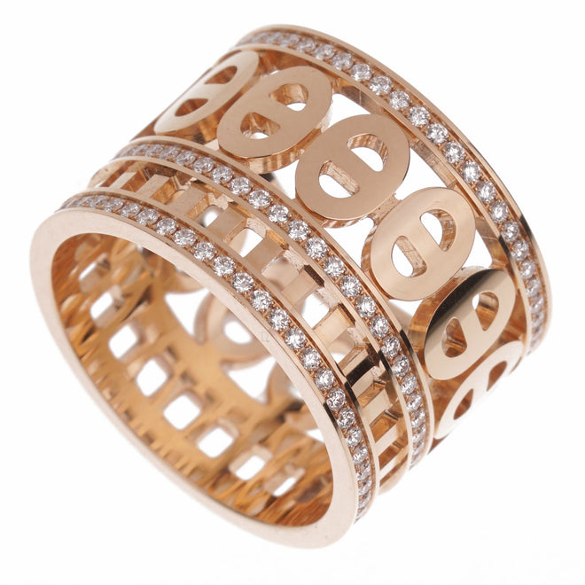 Hermes Chaine d'Ancre Divine Rose Gold Diamond Ring