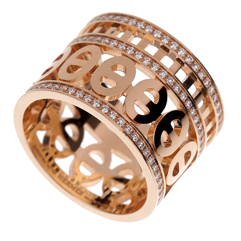 Hermes Chaine d'Ancre Divine Rose Gold Diamond Ring