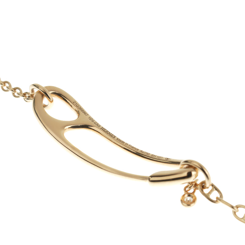 Hermes Chaine d'Ancre Punk Rose Gold Diamond Bracelet 0003445