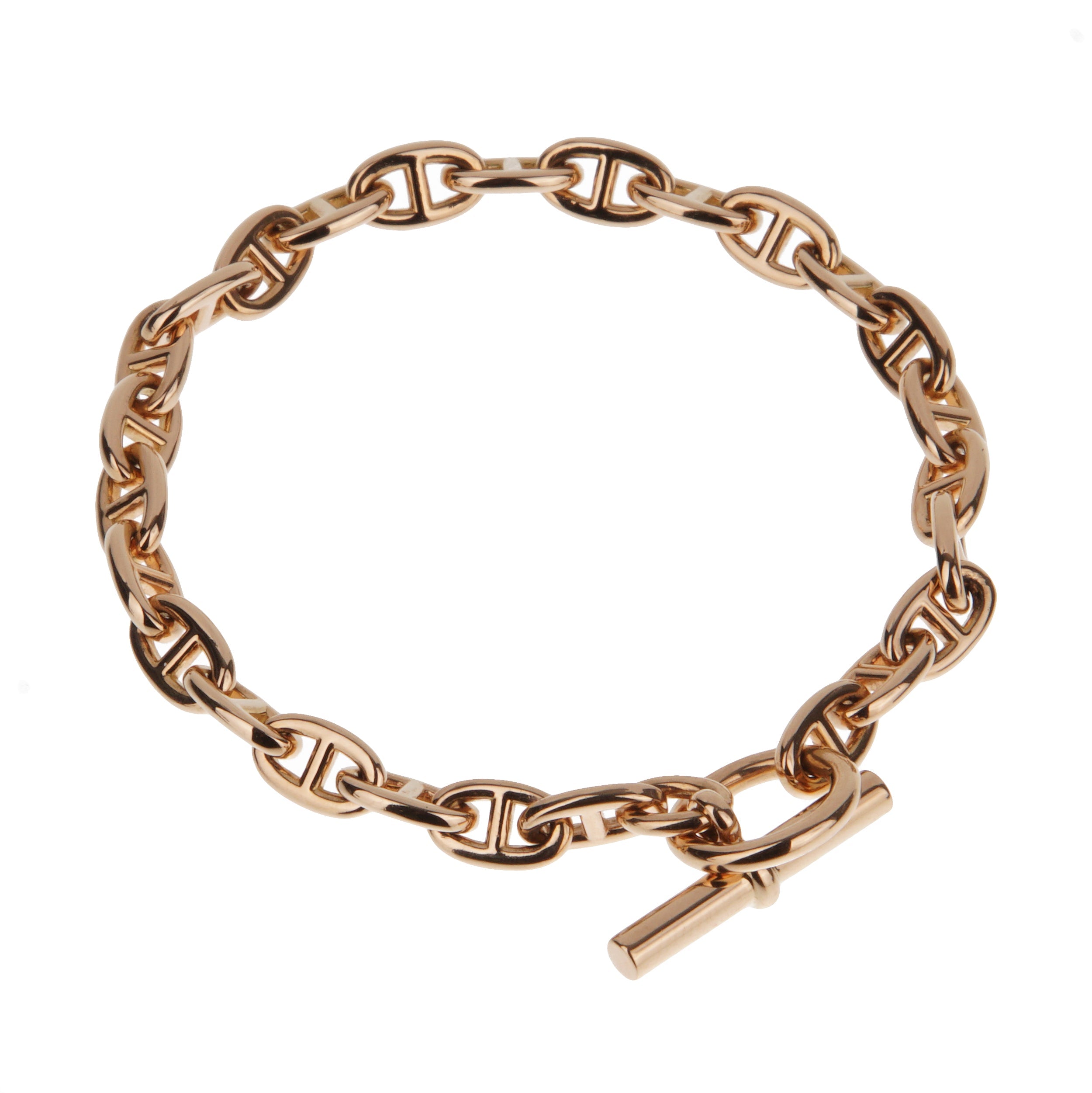 Ermes Chain Hermes Chaine d'Ancre 18k Rose Gold Chain Link Bracelet