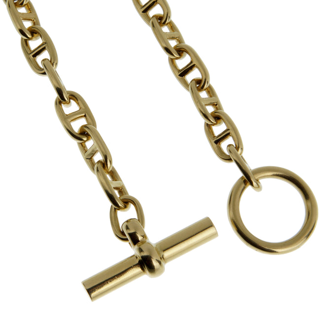 Hermes Chaine d'Ancre 1960s 18k Yellow Gold Toggle Necklace