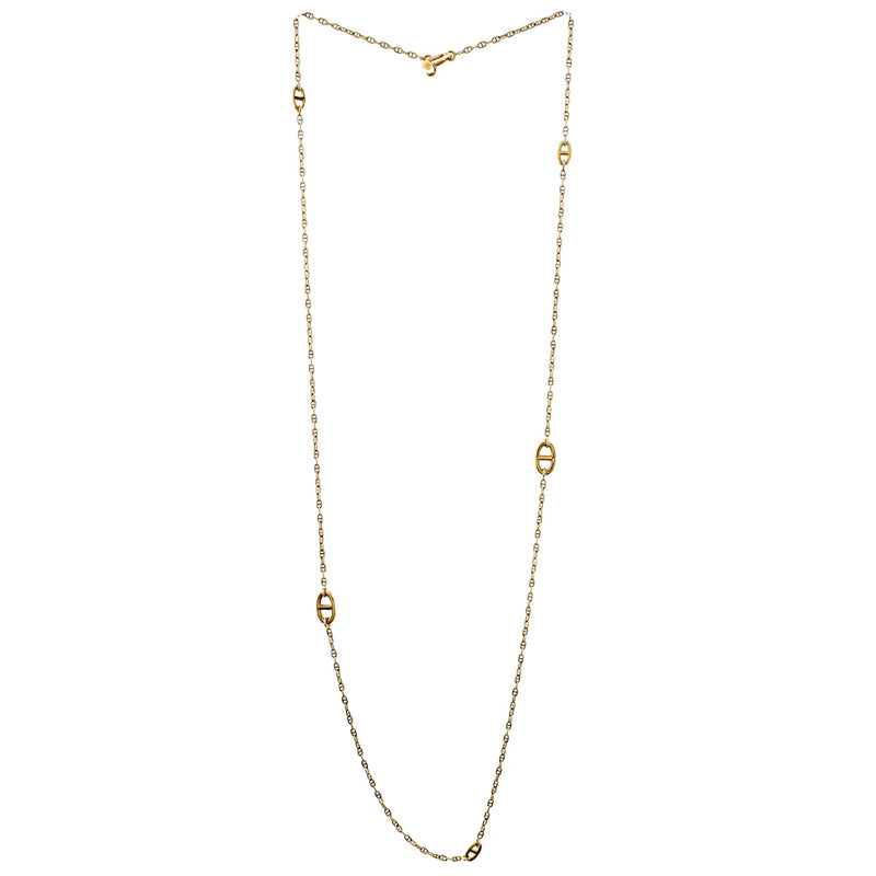 Hermes Chaine d'Ancre Yellow Gold Sautoir Necklace 0003517