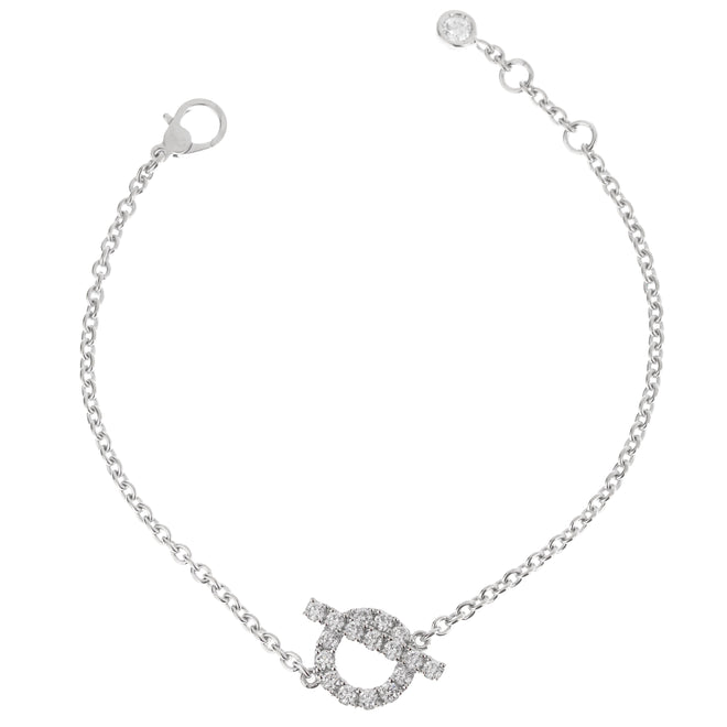 Hermes Finesse Diamond White Gold Chain Bracelet 0003438