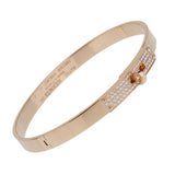 Hermes Kelly Bracelet 18K Rose Gold Pave Diamond 0004037