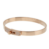 Hermes Kelly Bracelet 18K Rose Gold Pave Diamond 0004037