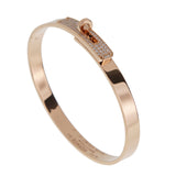 Hermes Kelly Bracelet 18K Rose Gold Pave Diamond 0004037