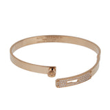 Hermes Kelly Bracelet 18K Rose Gold Pave Diamond 0004037