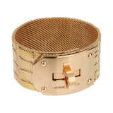 Hermes Kelly Large Mesh Cuff Bracelet 18K Rose Gold 1hrmk02