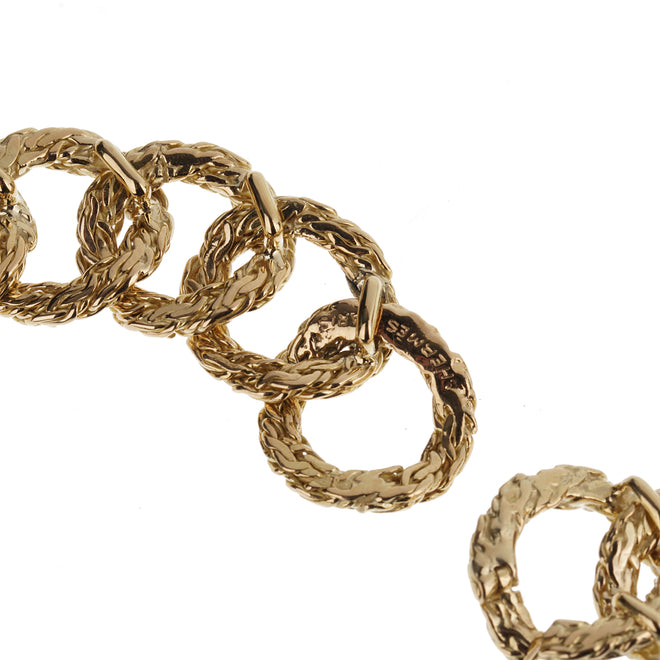 Hermes Paris Vintage 18k Yellow Gold French Necklace
