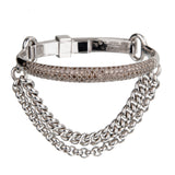 Hermes Sterling Silver 3.07ct Diamond Bangle Bracelet Circa 2015 1herm28