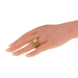 Hermes Vintage Chain 18k Yellow Gold Band Ring Sz 7 0003891
