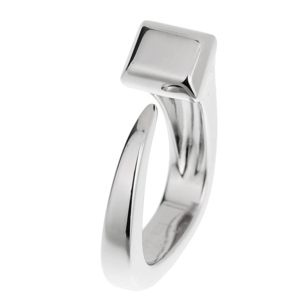 Hermes Vintage Clou De Forge White Gold Ring