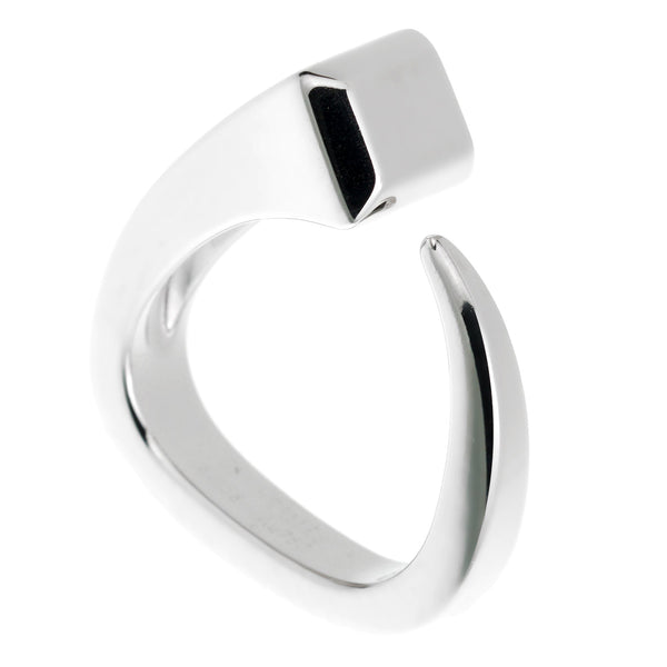 Hermes Vintage Clou De Forge White Gold Ring