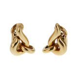Hermes Vintage French 18K Yellow Gold Sculptural Knot Clip Earrings 0003926