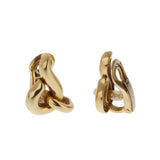 Hermes Vintage French 18K Yellow Gold Sculptural Knot Clip Earrings 0003926