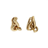Hermes Vintage French 18K Yellow Gold Sculptural Knot Clip Earrings 0003926