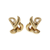 Hermes Vintage French 18K Yellow Gold Sculptural Knot Clip Earrings 0003926