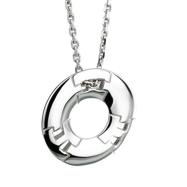 Hermes White Gold Vintage Pendant Necklace 0003443