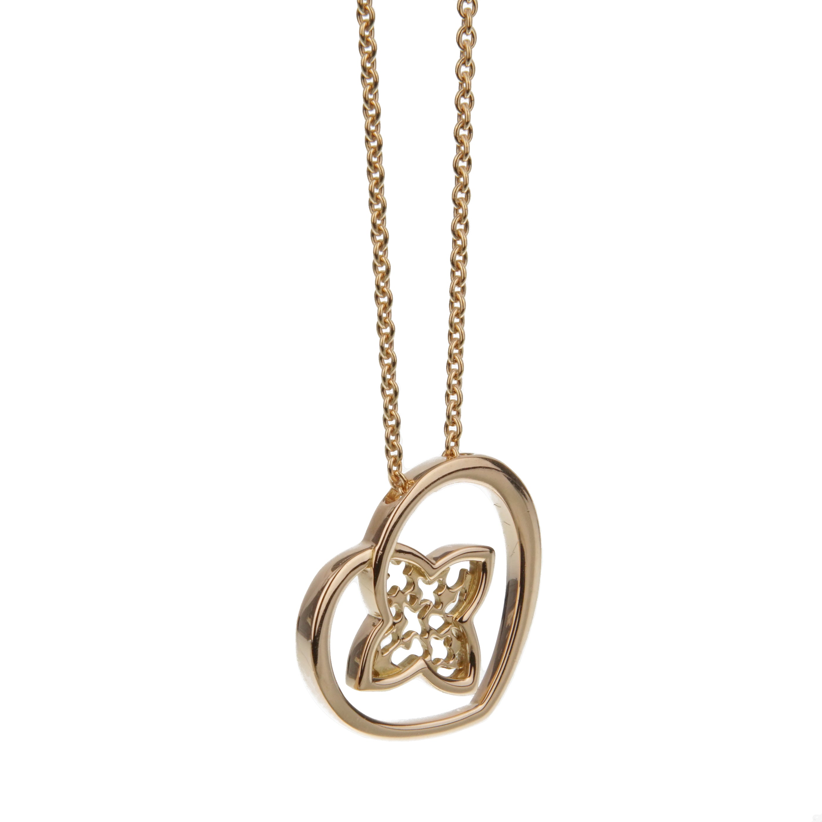 Louis Vuitton 18k Rose Gold Heart Pendant Necklace display picture 1