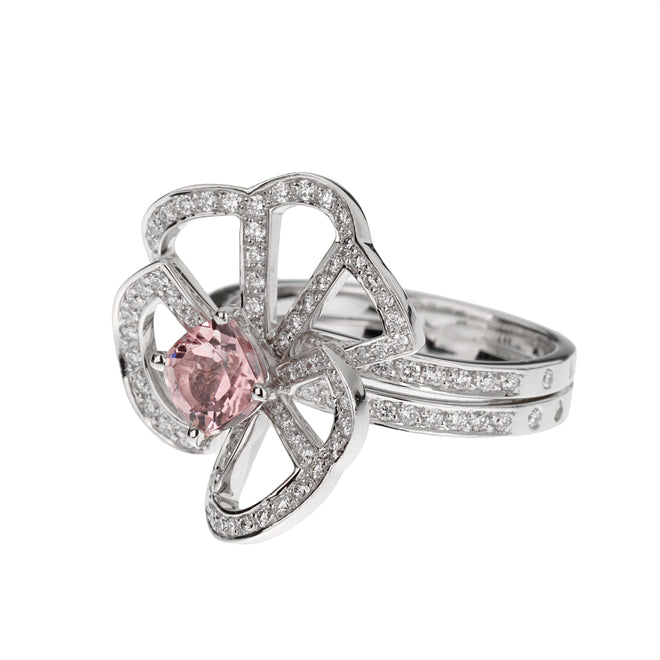 Louis Vuitton Fans & Umbrellas 18k White Gold Diamond Tourmaline Cocktail Ring
