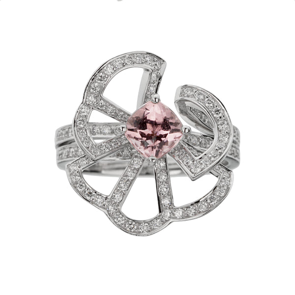 Louis Vuitton Fans & Umbrellas 18k White Gold Diamond Tourmaline Cocktail Ring