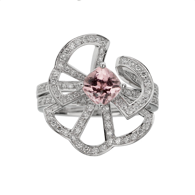 Louis Vuitton Fans & Umbrellas 18k White Gold Diamond Tourmaline Cocktail Ring