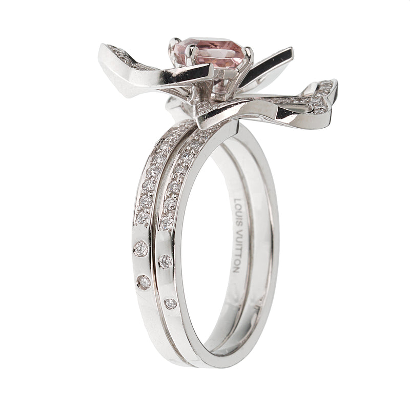 Louis Vuitton Fans & Umbrellas 18k White Gold Diamond Tourmaline Cocktail Ring