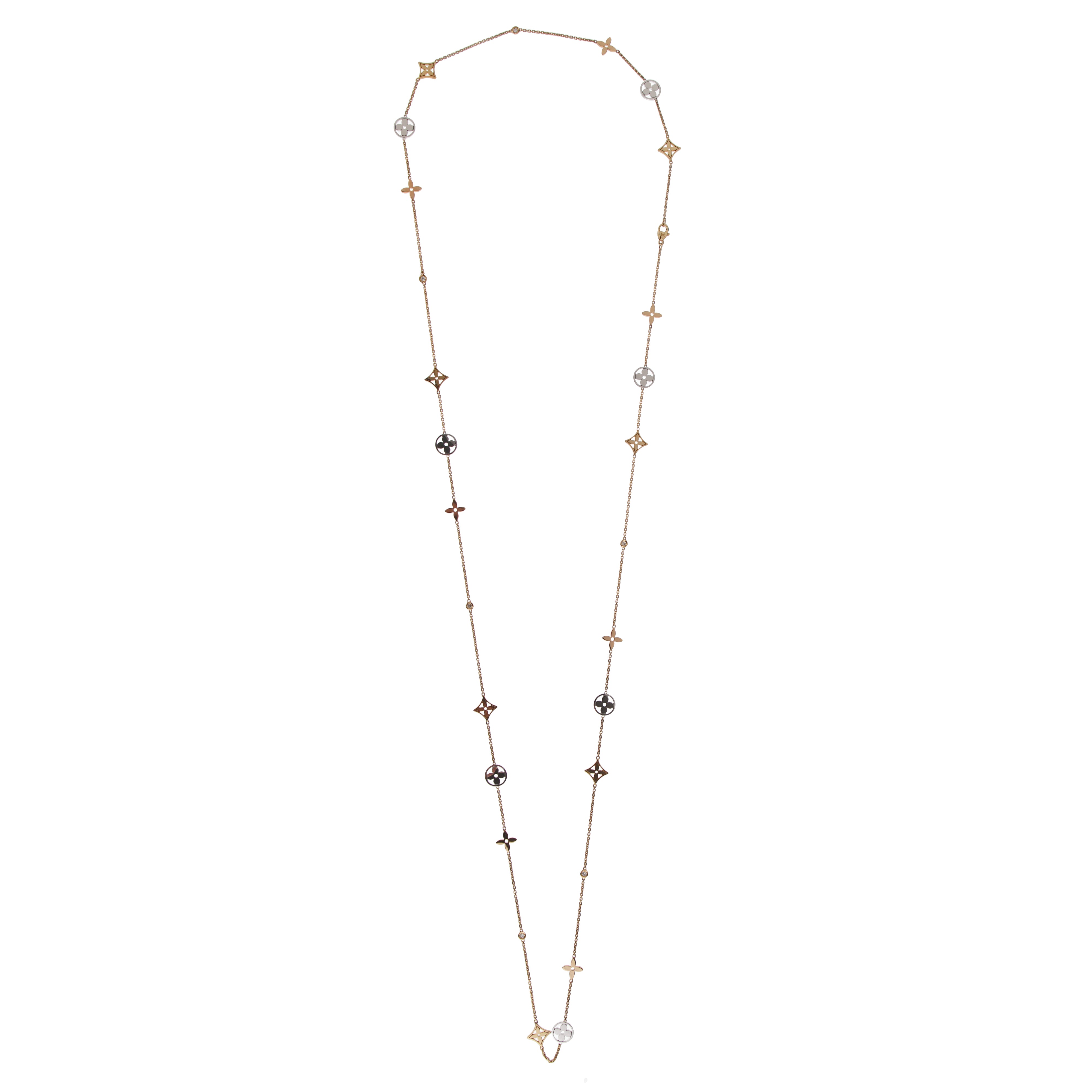 Louis Vuitton Idylle Blossom Sautoir Necklace 18k Gold & Diamonds