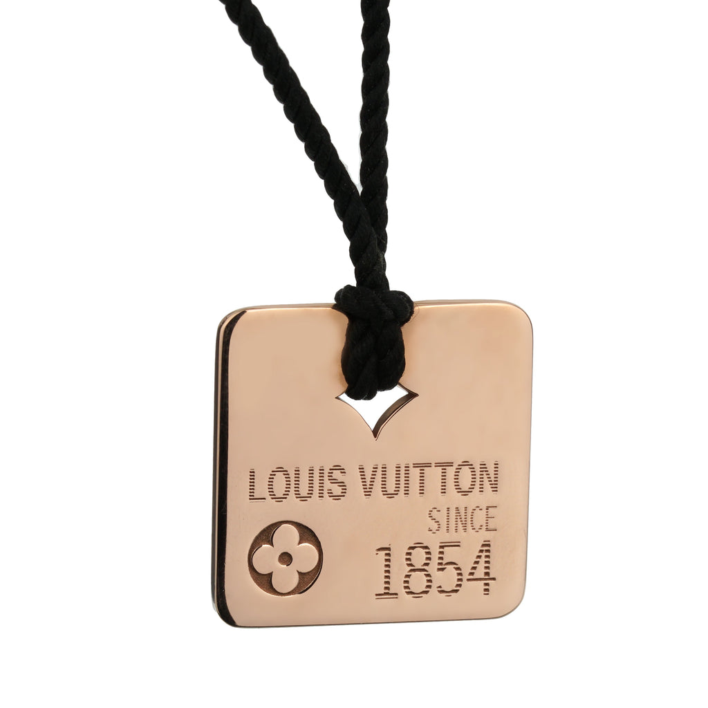 Louis Vuitton Rose Gold Dog Tag Pendant Necklace – Opulent Jewelers