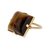 Louis Vuitton Tiger Eye 18K Yellow Gold Cocktail Ring Sz 5 3/4 1bytg274a