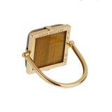 Louis Vuitton Tiger Eye 18K Yellow Gold Cocktail Ring Sz 5 3/4 1bytg274a