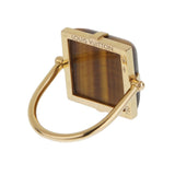 Louis Vuitton Tiger Eye 18K Yellow Gold Cocktail Ring Sz 5 3/4 1bytg274a