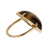 Louis Vuitton Tiger Eye 18K Yellow Gold Cocktail Ring Sz 5 3/4 1bytg274a