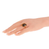 Louis Vuitton Tiger Eye 18K Yellow Gold Cocktail Ring Sz 5 3/4 1bytg274a