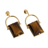 Louis Vuitton Tiger Eye 18K Yellow Gold Drop Earrings 1eb736auiaa