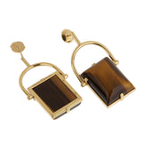Louis Vuitton Tiger Eye 18K Yellow Gold Drop Earrings 1eb736auiaa