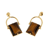 Louis Vuitton Tiger Eye 18K Yellow Gold Drop Earrings 1eb736auiaa