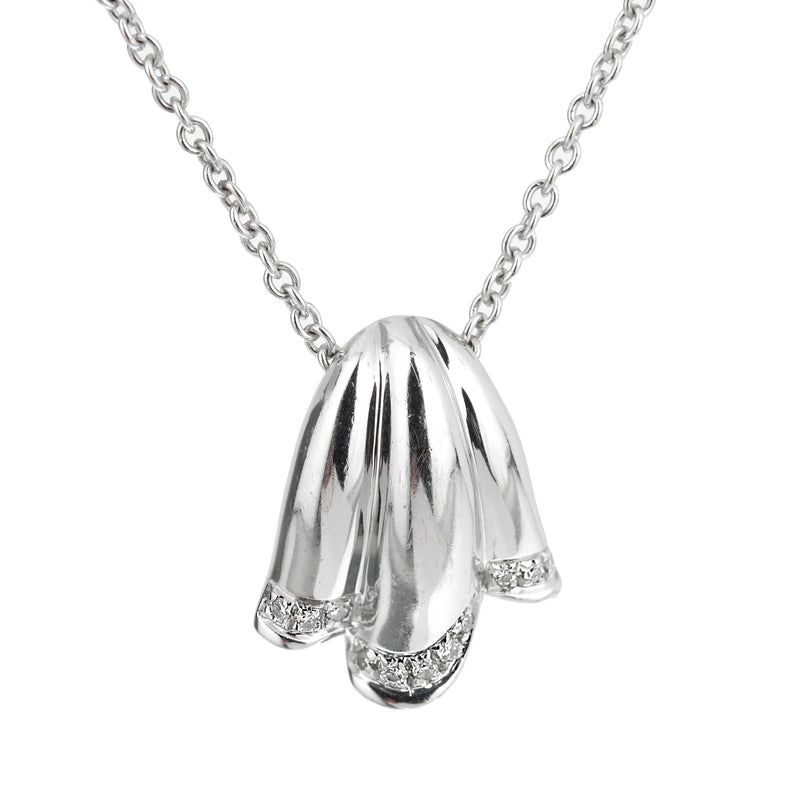 Piaget Vintage Diamond Tulip White Gold Pendant Necklace 0003179
