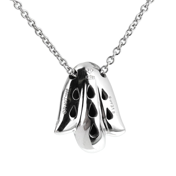 Piaget Vintage Diamond Tulip White Gold Pendant Necklace 0003179