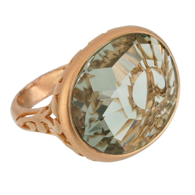 Pomellato 10.19 Carat Prasiolite Cocktail Rose Gold Ring Sz 6 1/4 0002438