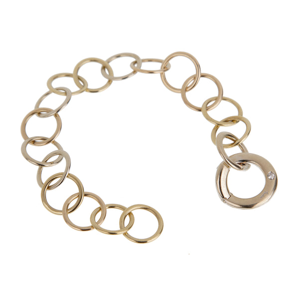 Pomellato 18k Multitone Gold Chain Link Vintage Diamond Bracelet