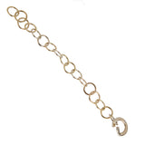 Pomellato 18k Multitone Gold Chain Link Vintage Diamond Bracelet