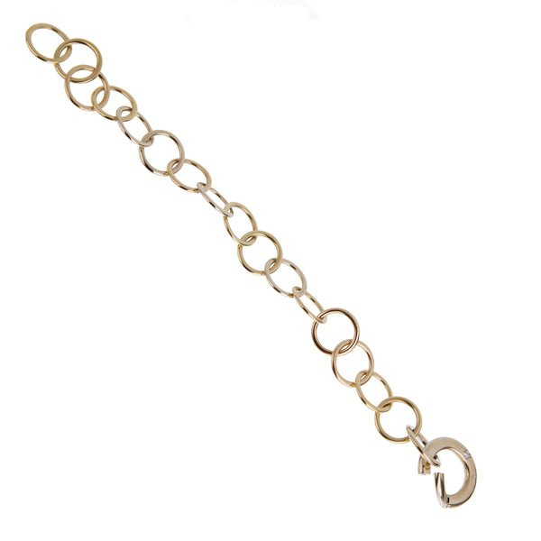 Pomellato 18k Multitone Gold Chain Link Vintage Diamond Bracelet