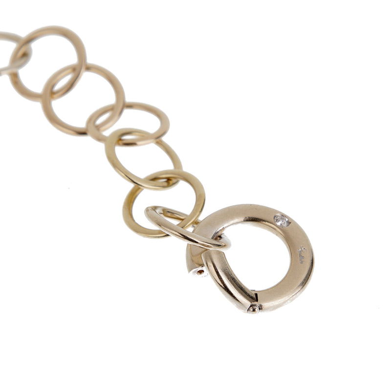 Pomellato 18k Multitone Gold Chain Link Vintage Diamond Bracelet