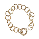 Pomellato 18k White Rose & Yellow Gold Chain Link Vintage Diamond Bracelet 0003864