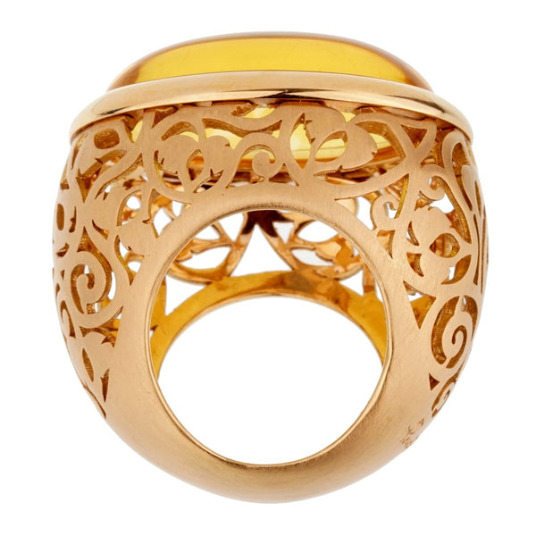 Pomellato  19.94 Carat Amber Rose Gold Cocktail Ring Sz 5 3/4 0002322