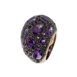 Pomellato Amethyst Dome Bombe Cocktail 18k Rose Gold Ring Sz 7