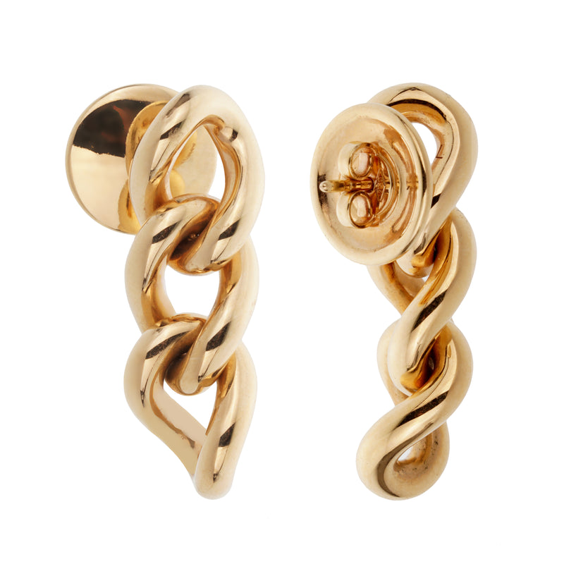 Pomellato Catene 18k Rose Gold Chain Link Drop Earrings