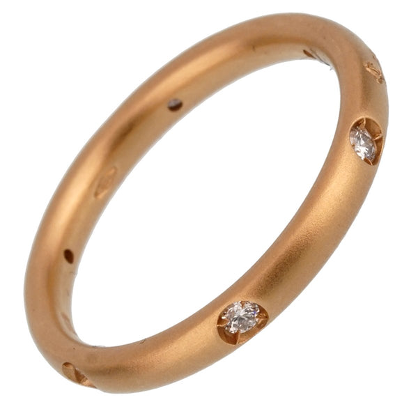 Pomellato Diamond Rose Satin Finished Gold Band Ring Sz 5 1/4 0002364